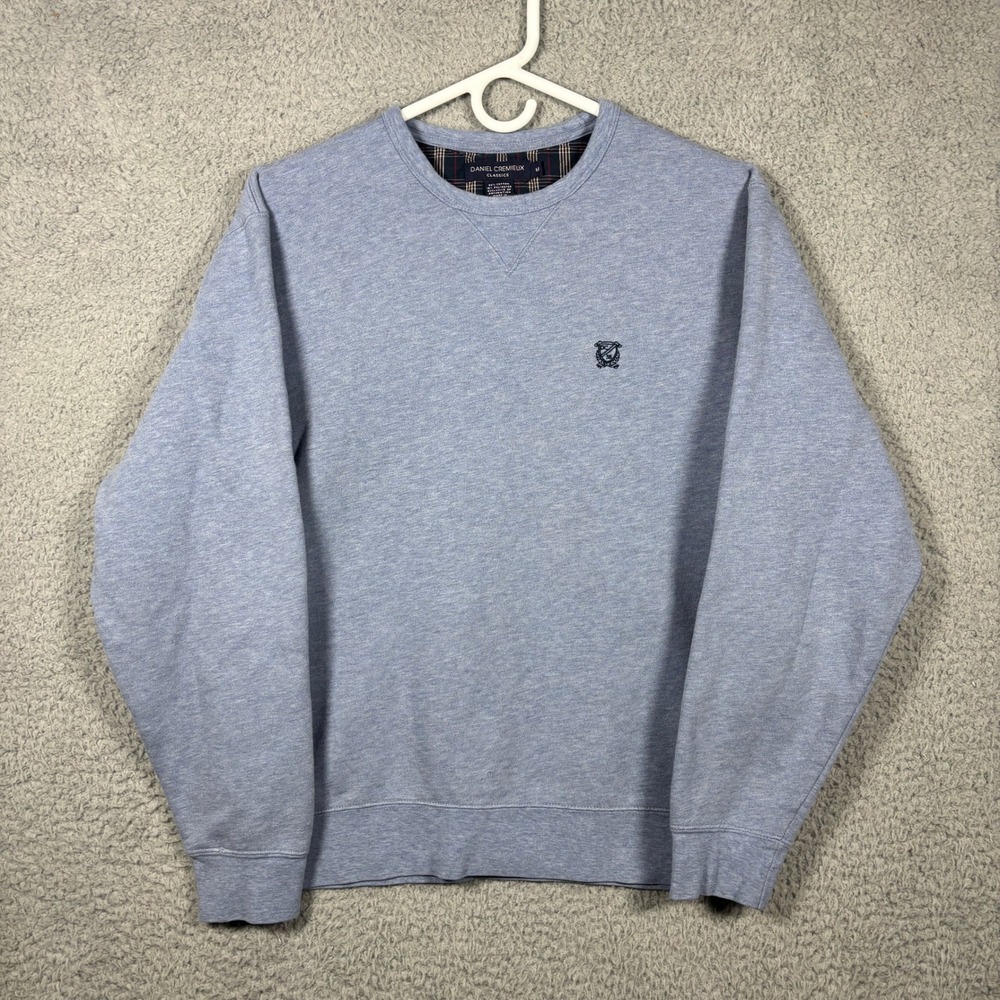 Daniel Cremieux Sweatshirt Men M Blue Classics Crew Neck Embroidered Logo